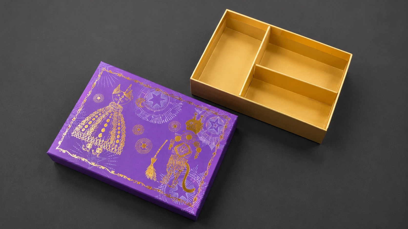 Premium chocolate rigid box with compartment insert